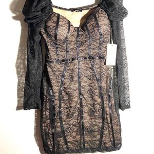 Black Blashe Lace Cocktail  Bodycon Dress